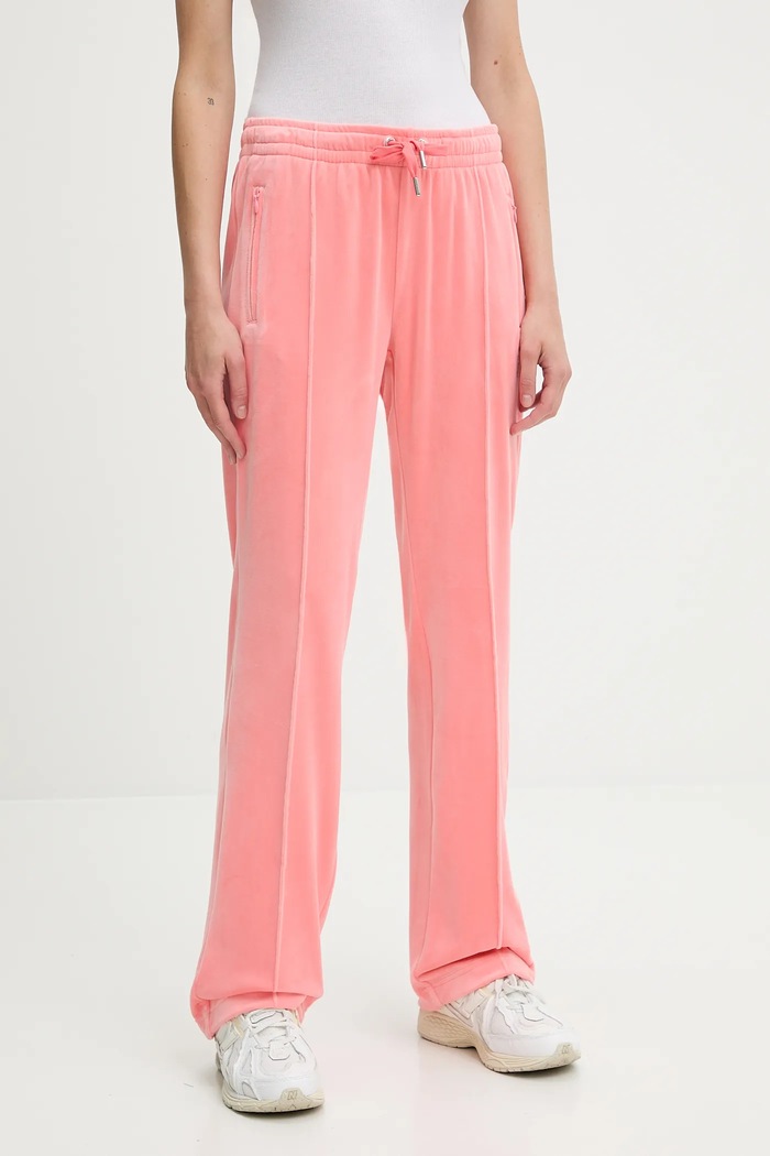 Juicy Couture spodnie dresowe aplikacja pomarańczowy JCAPW045