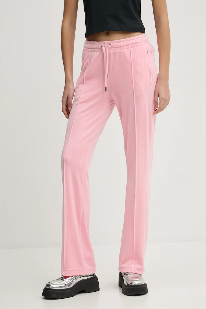 Tepláky Juicy Couture s elastanom ružová JCAPW045