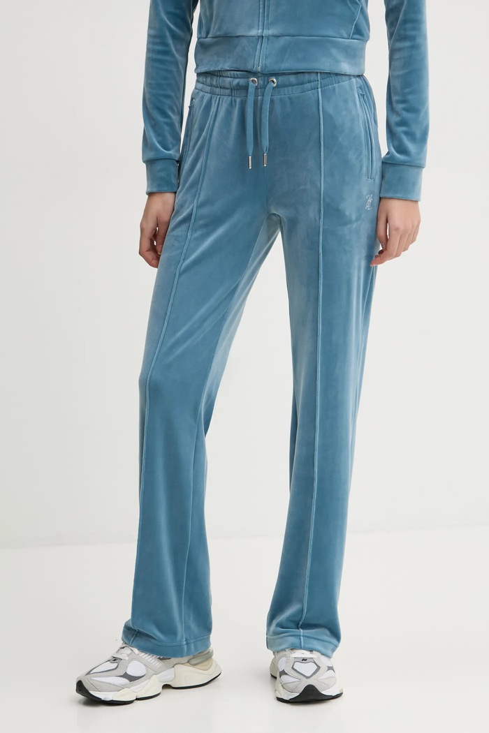 Donji dio trenirke Juicy Couture natpis tirkizna JCAPW045