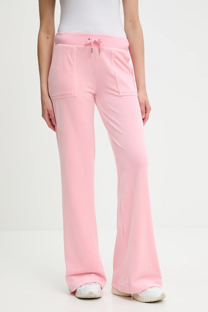 Juicy Couture teplákové nohavice dámske LAYLA POCKET LR ružová JCSEBJ001