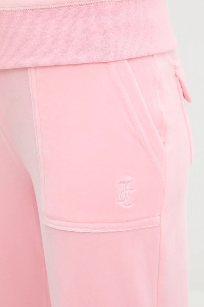 Juicy Couture teplákové nohavice dámske LAYLA POCKET LR ružová JCSEBJ001