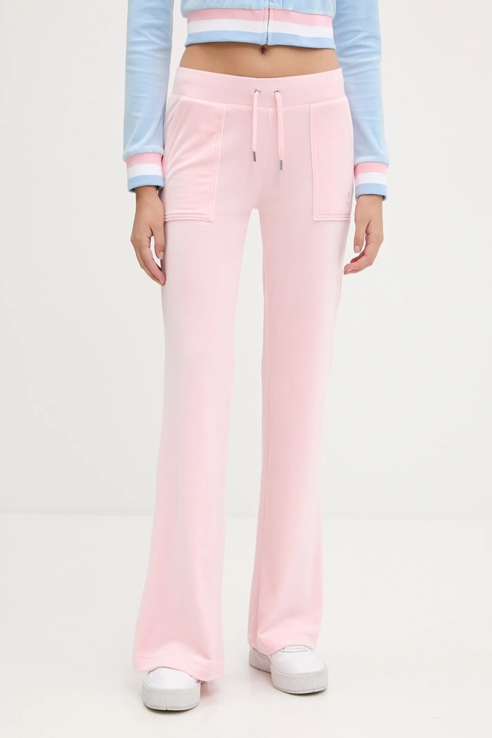 Juicy Couture tepláky dámské LAYLA POCKET LR pletenina růžová JCSEBJ001