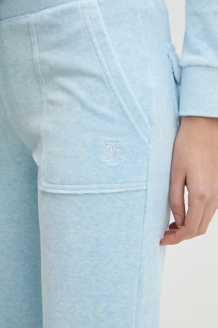 Juicy Couture spodnie dresowe damskie LAYLA POCKET LR niebieski JCSEBJ001