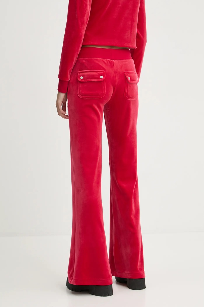 Ρούχα Juicy Couture παντελόνι επίσημο γυναικείο LAYLA POCKET LR JCSEBJ001 κόκκινο