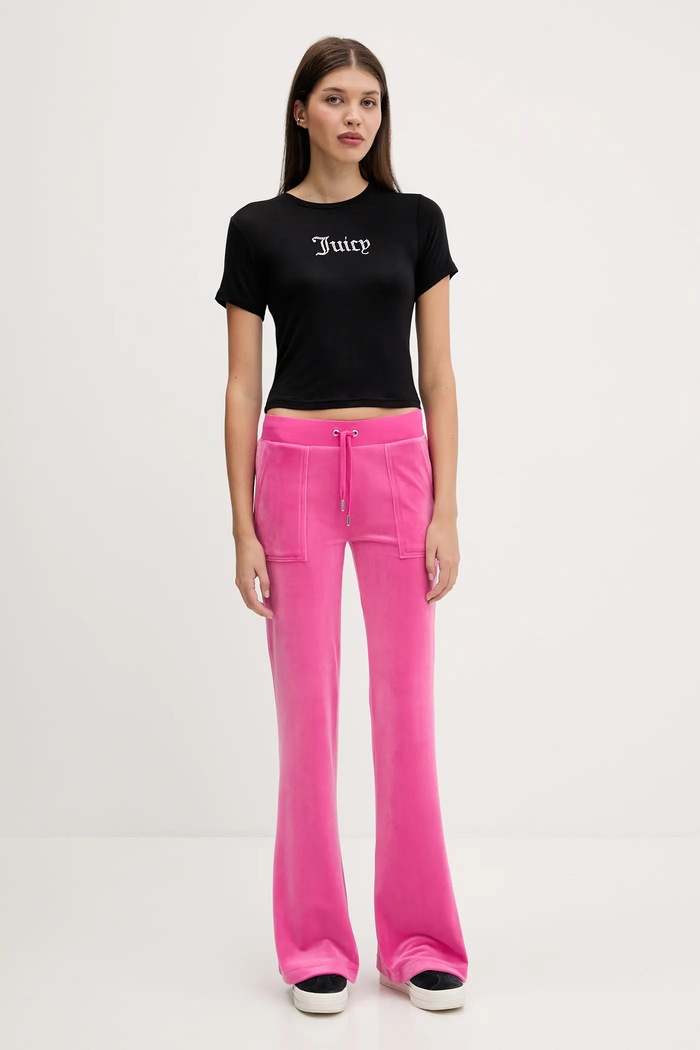 Juicy Couture spodnie dresowe damskie LAYLA POCKET LR JCSEBJ001 różowy SS26