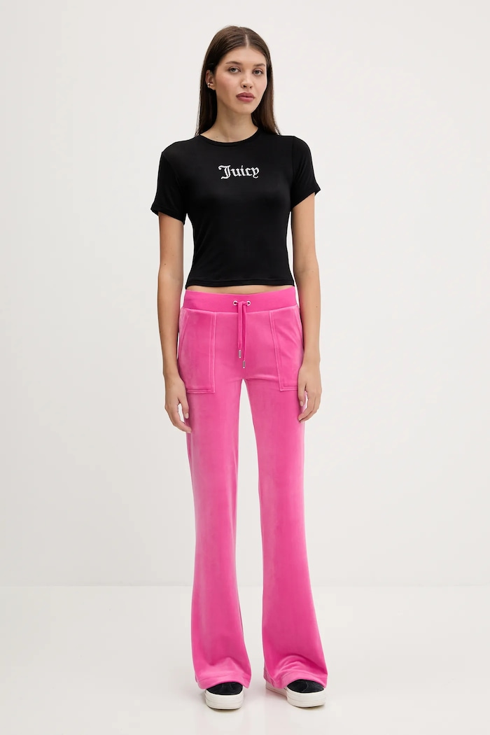 Juicy Couture spodnie dresowe damskie LAYLA POCKET LR JCSEBJ001 różowy SS26