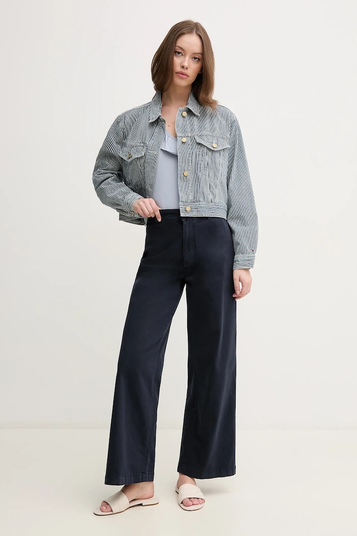 Traperice Pepe Jeans HIGH RISE WIDE CROP TANIA PL211801 mornarsko plava SS25