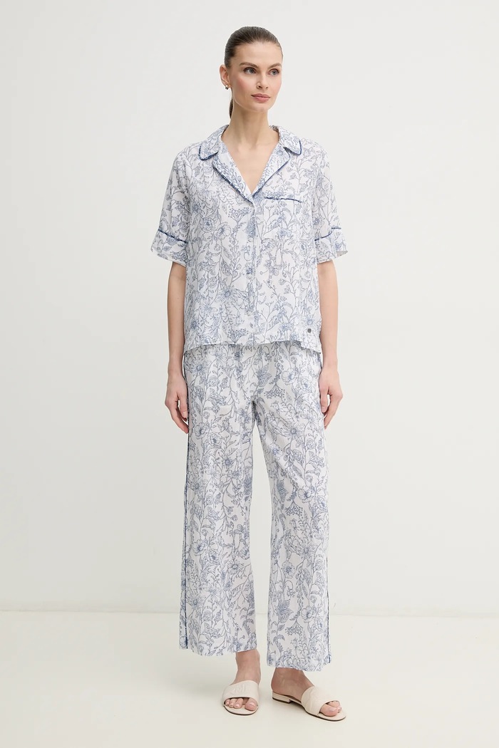 Ľanové nohavice Pepe Jeans DUANA PL211818 biela SS25