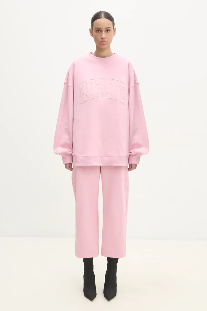 Rotate pantaloni tuta di cotone rosa 1134301986