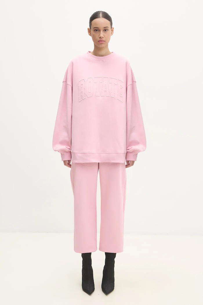 Rotate pantaloni tuta di cotone rosa 1134301986