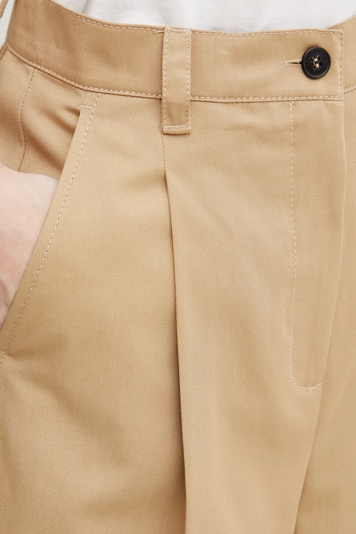 Weekend Max Mara spodnie bawełniane beżowy 2515131121600