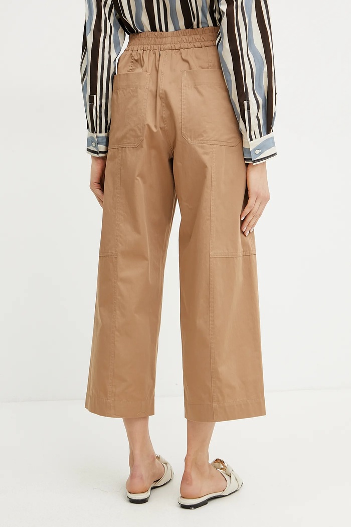 Дрехи Памучен панталон Weekend Max Mara 2515131092600 бежов