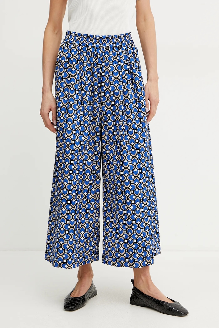 Βαμβακερό παντελόνι Weekend Max Mara βαμβάκι μπλε 2515131102600
