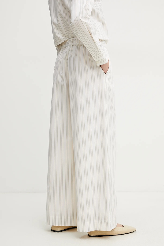 MM by Max Mara spodnie bawełniane beżowy 2516131028600
