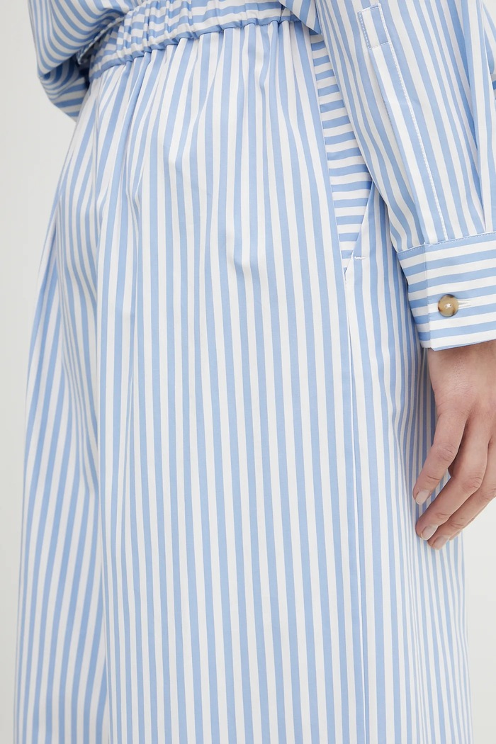 Памучен панталон MM by Max Mara син 2516131028600