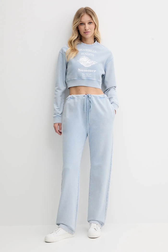 Βαμβακερό παντελόνι Moschino Jeans 0305.3730 μπλε SS25