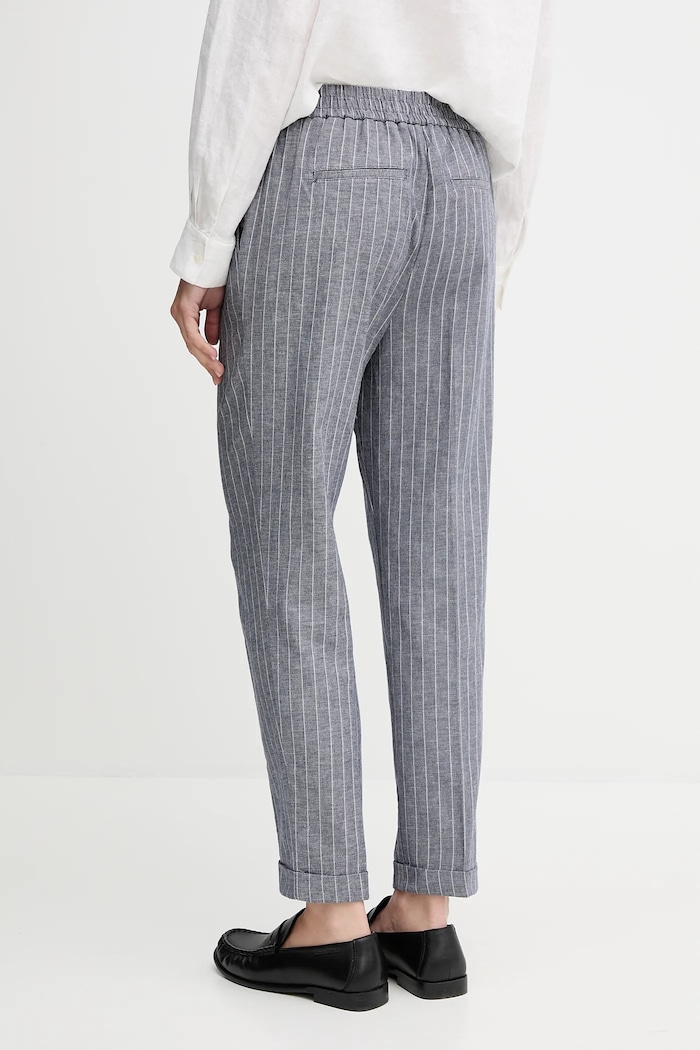 Ruházat United Colors of Benetton nadrág vászonkeverékből 49KBDF090 kék