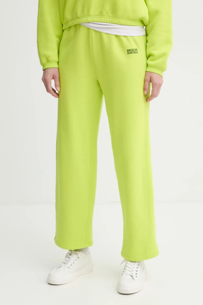 Tepláky American Vintage pletenina zelená IZU05AE25