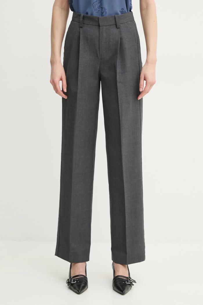 Kalhoty s příměsí vlny ZADIG&VOLTAIRE medium šedá WWPA01845.30