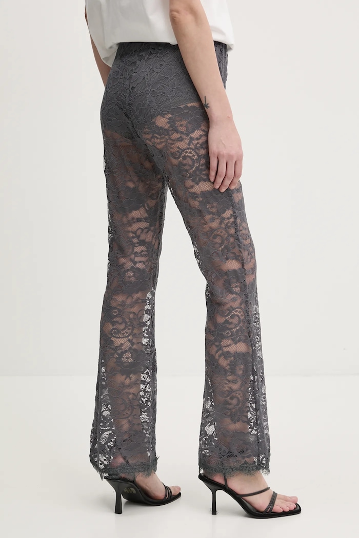 Odzież Never Fully Dressed spodnie Charcoal Lace NFDTR453 szary