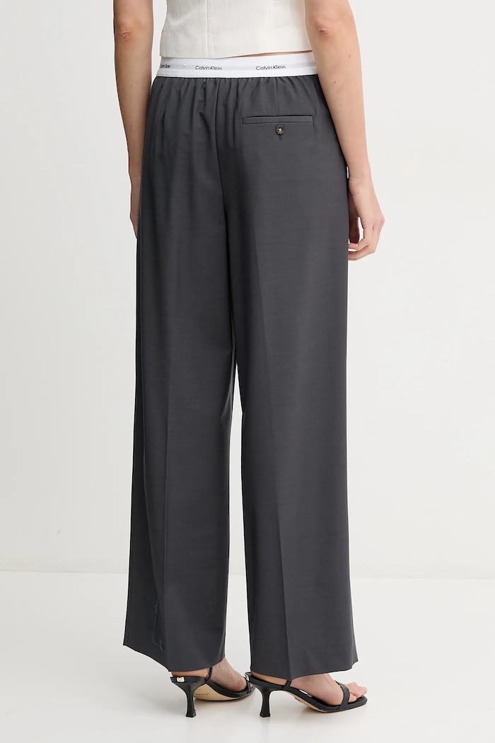 Oblečení Vlněné kalhoty Calvin Klein LV044B668G šedá
