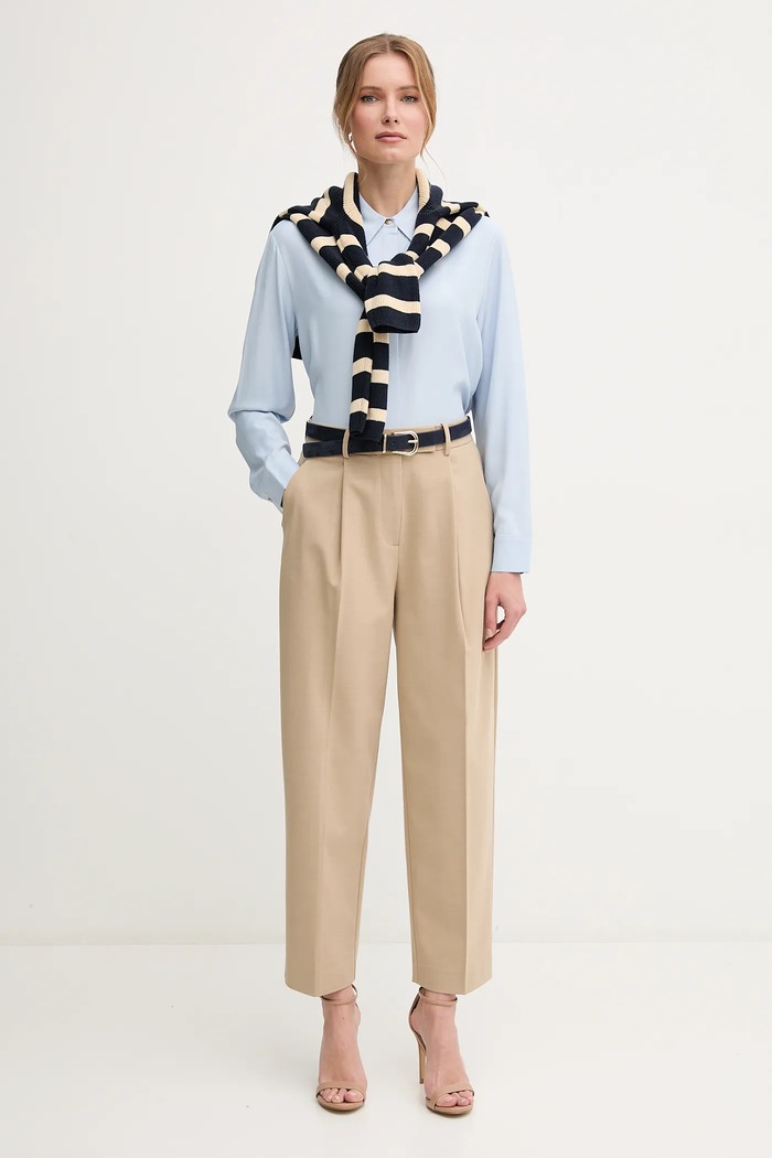 Kalhoty Tommy Hilfiger WW0WW44793 béžová SS25