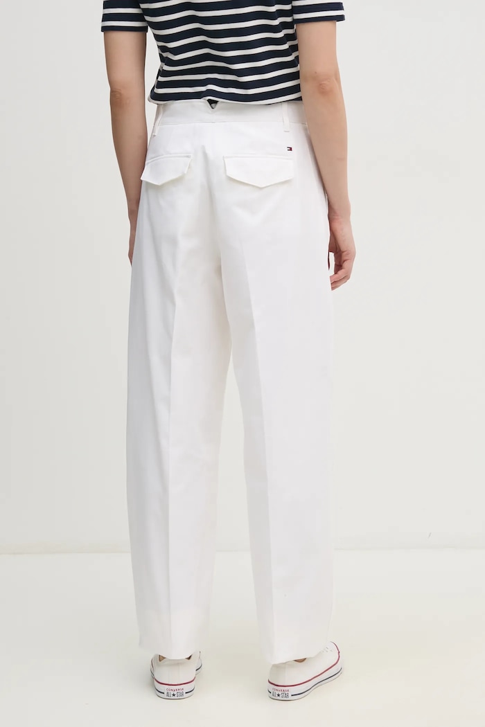 Îmbrăcăminte Tommy Hilfiger pantaloni de bumbac WW0WW45487 alb