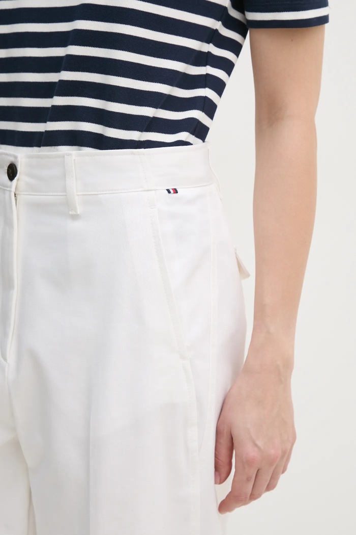 Tommy Hilfiger pantaloni de bumbac alb WW0WW45487