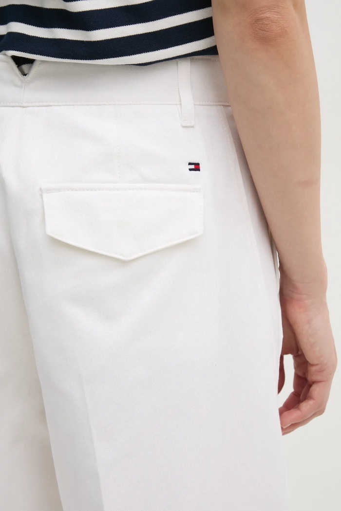 Tommy Hilfiger pantaloni de bumbac WW0WW45487 alb
