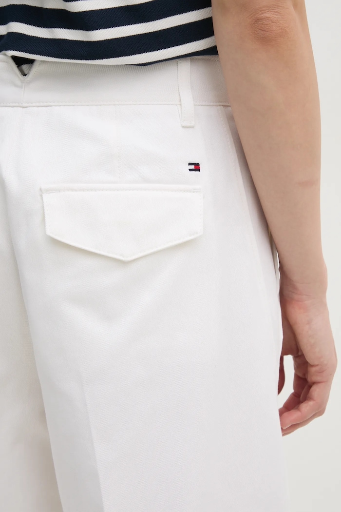 Tommy Hilfiger pantaloni de bumbac WW0WW45487 alb