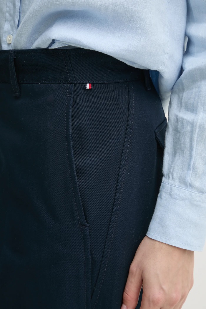 Памучен панталон Tommy Hilfiger тъмносин WW0WW45487