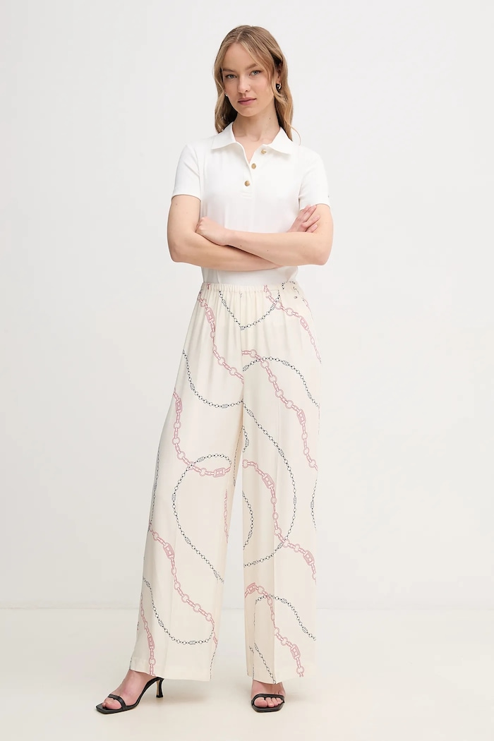 Kalhoty Tommy Hilfiger WW0WW44542 béžová SS25