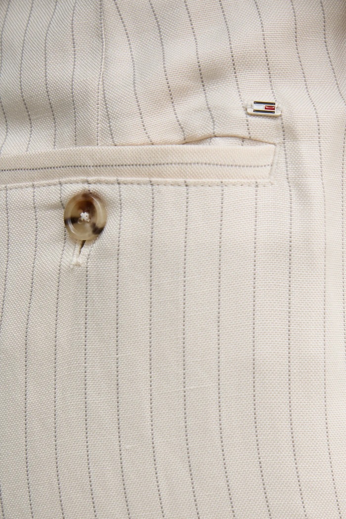 Tommy Hilfiger spodnie z domieszką lnu beżowy WW0WW45464