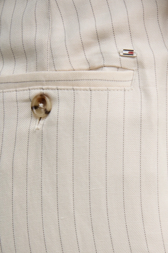 Tommy Hilfiger spodnie z domieszką lnu beżowy WW0WW45464