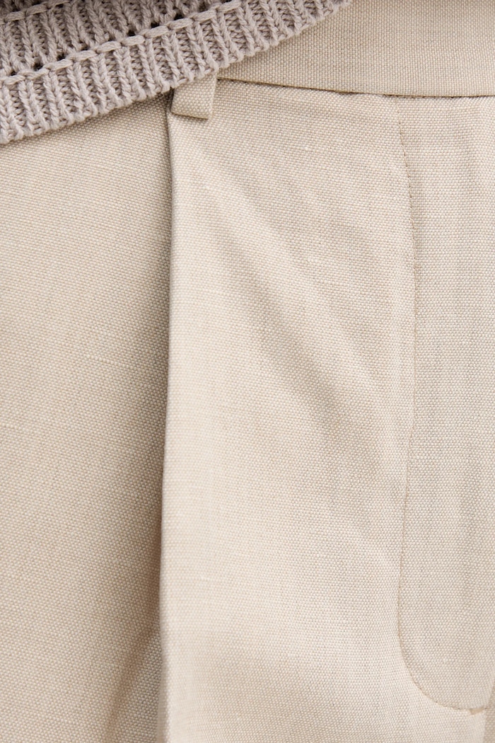 Tommy Hilfiger pantaloni din amestec de in bej WW0WW45461