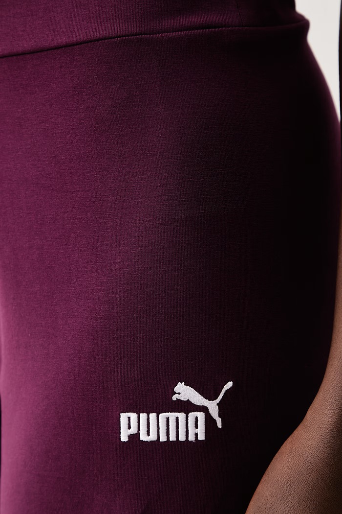 Spodnie dresowe damskie bawełniane z elastanem Essential Logo Puma 682429 bordowy