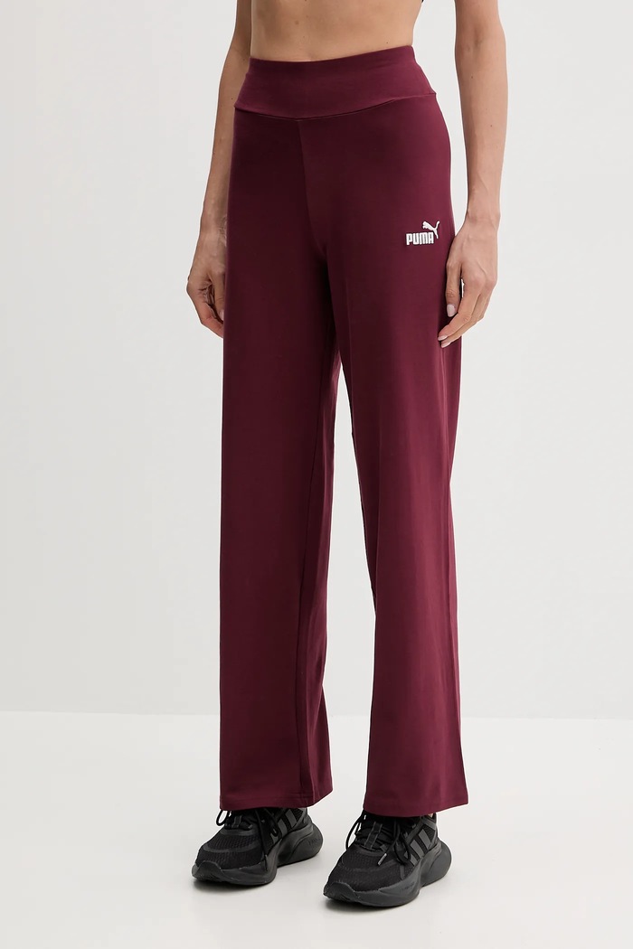 Puma pantaloni de trening uni burgundia 682429