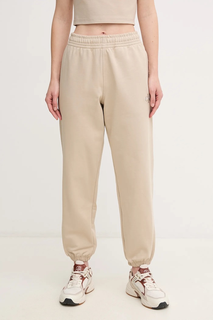Spodnji del trenirke Calvin Klein Jeans Pletenina bež LV047B235G
