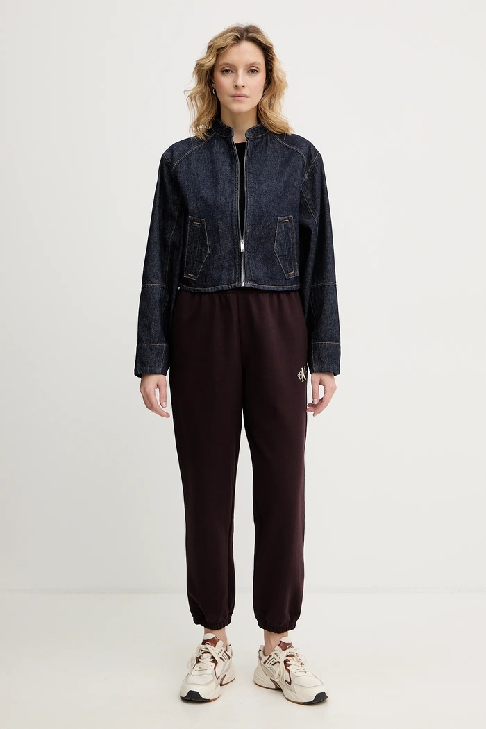 Calvin Klein Jeans spodnie dresowe LV047B235G brązowy SS26