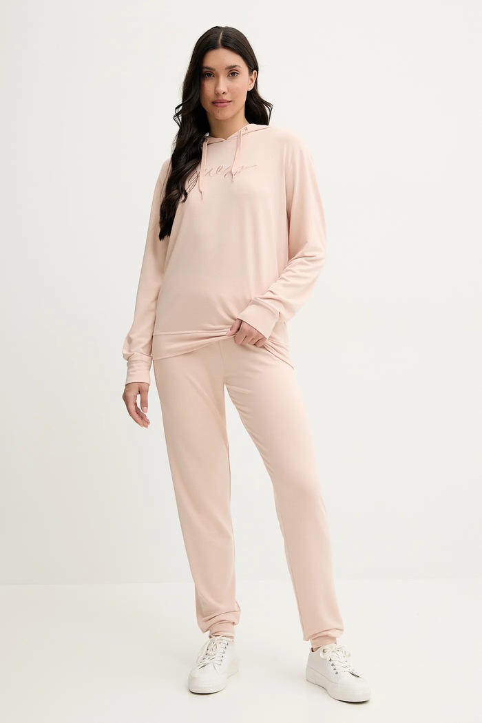 Guess spodnie dresowe LUCIA O5GB05.KCQP2 beżowy SS25