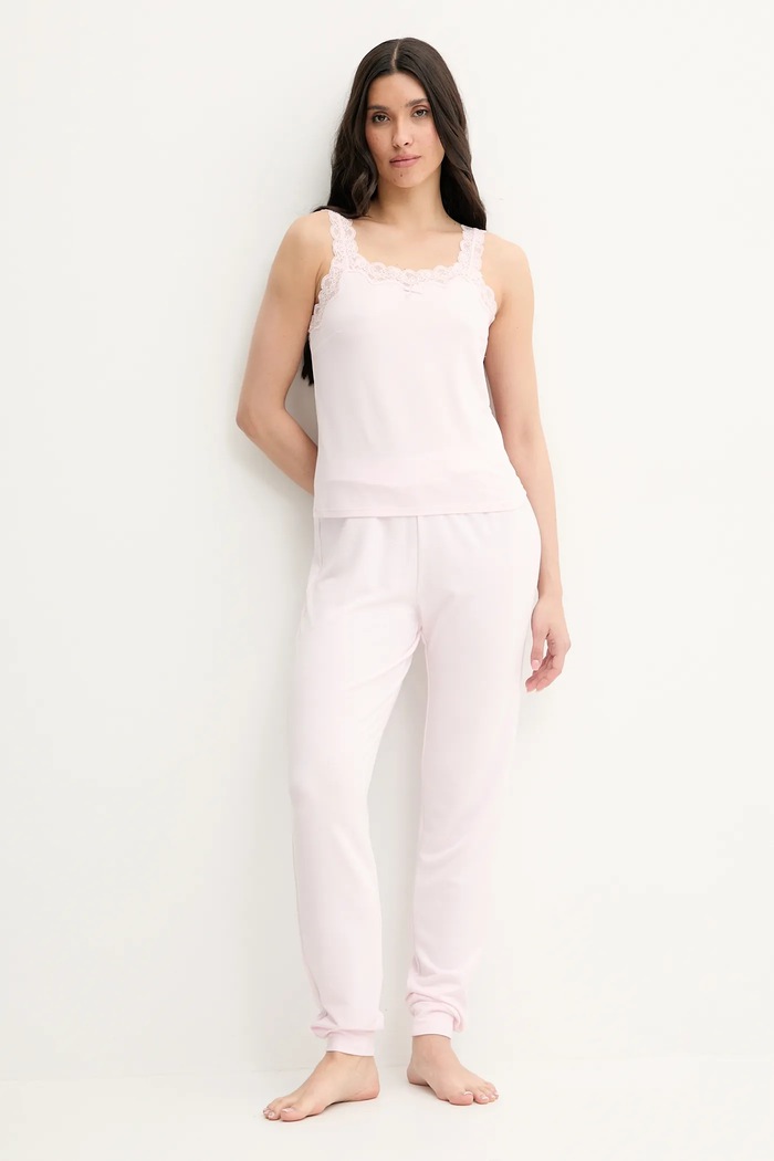 Guess spodnie dresowe LUCIA O5GB05.KCQP2 różowy SS25