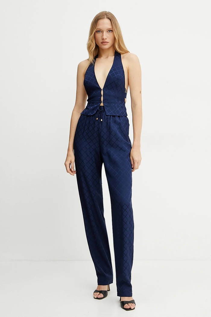 Nohavice Elisabetta Franchi PA09152E2 tmavomodrá SS25