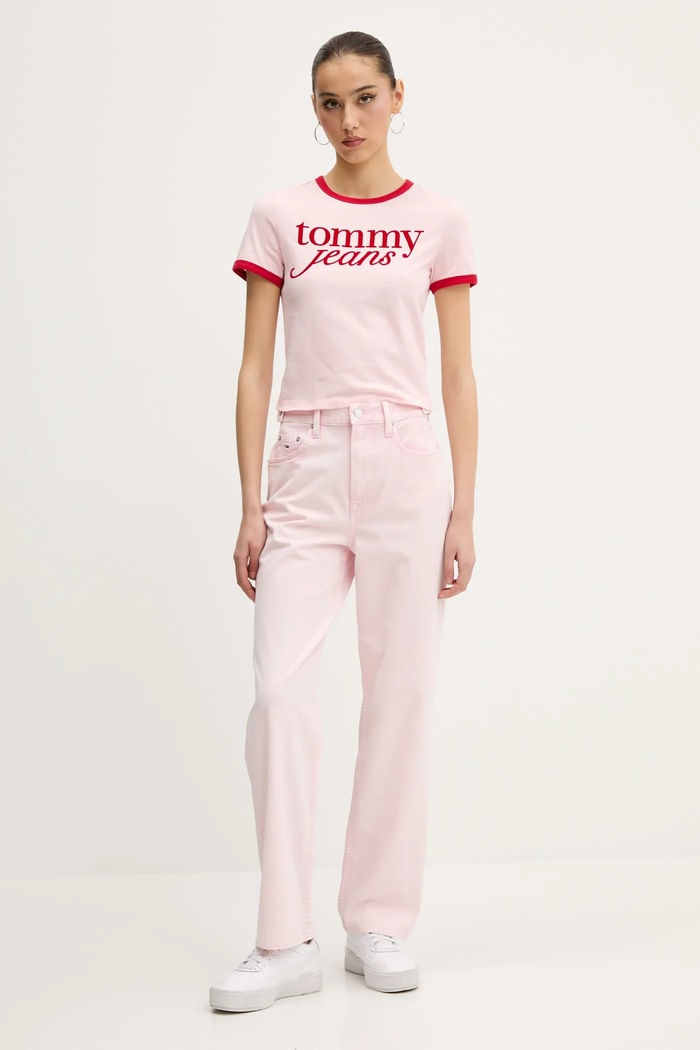 Tommy Jeans jeansy DW0DW20349 różowy SS25