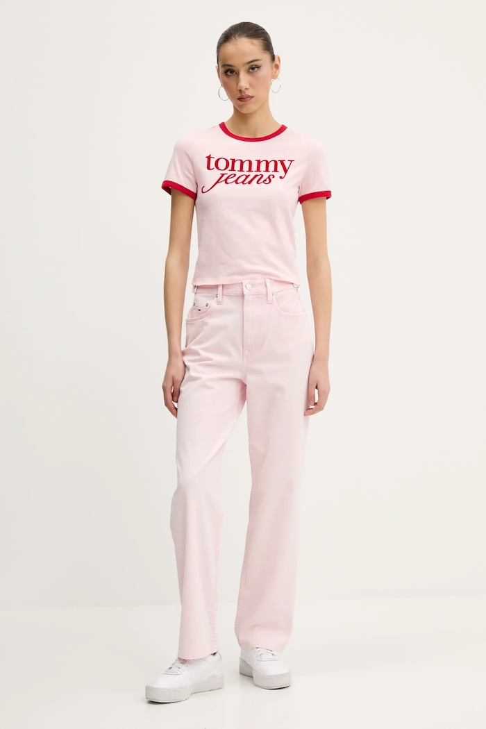 Tommy Jeans jeansy DW0DW20349 różowy SS25