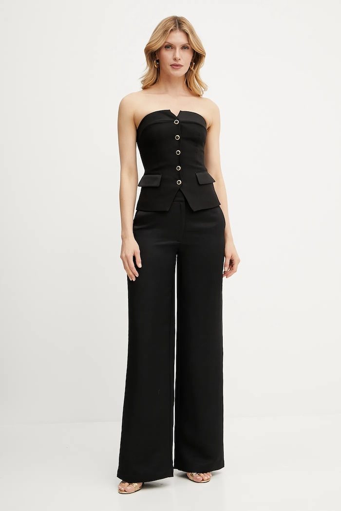 Marciano by Guess nadrág vászonkeverékből GRETA 5GGB21.7316A fekete SS25