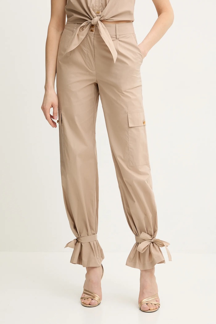 Marciano by Guess pantaloni de bumbac PAT drept bej 5GGB20.7315A