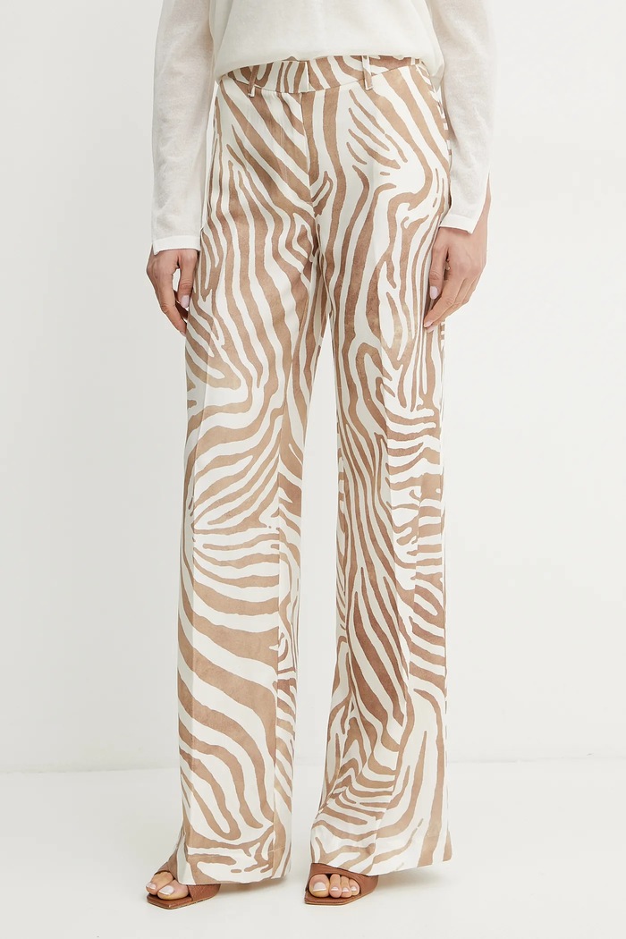 Nohavice s prímesou ľanu Marciano by Guess GISELLE s prímesou ľanu béžová 5GGB01.7314A