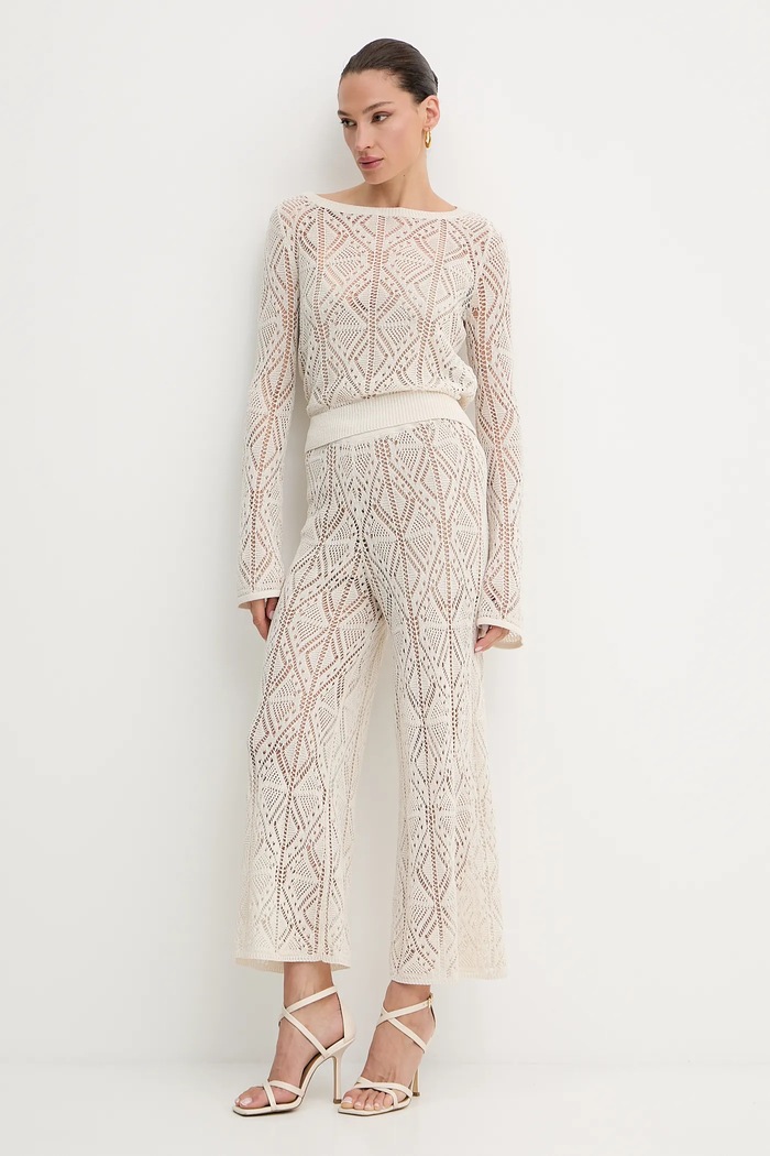 Liu Jo pantaloni WA5341.MS007 bej SS25