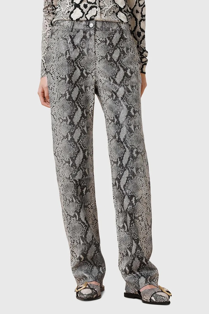 Kožené nohavice AllSaints SAIGE W012TC viacfarebná SS25