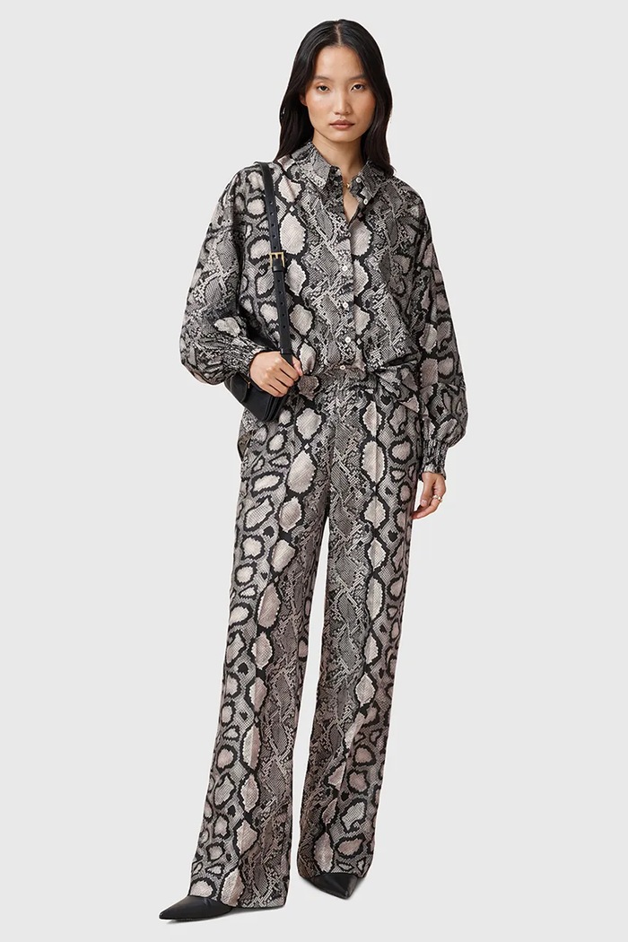 Nohavice AllSaints CHARLI látka viacfarebná W024TC